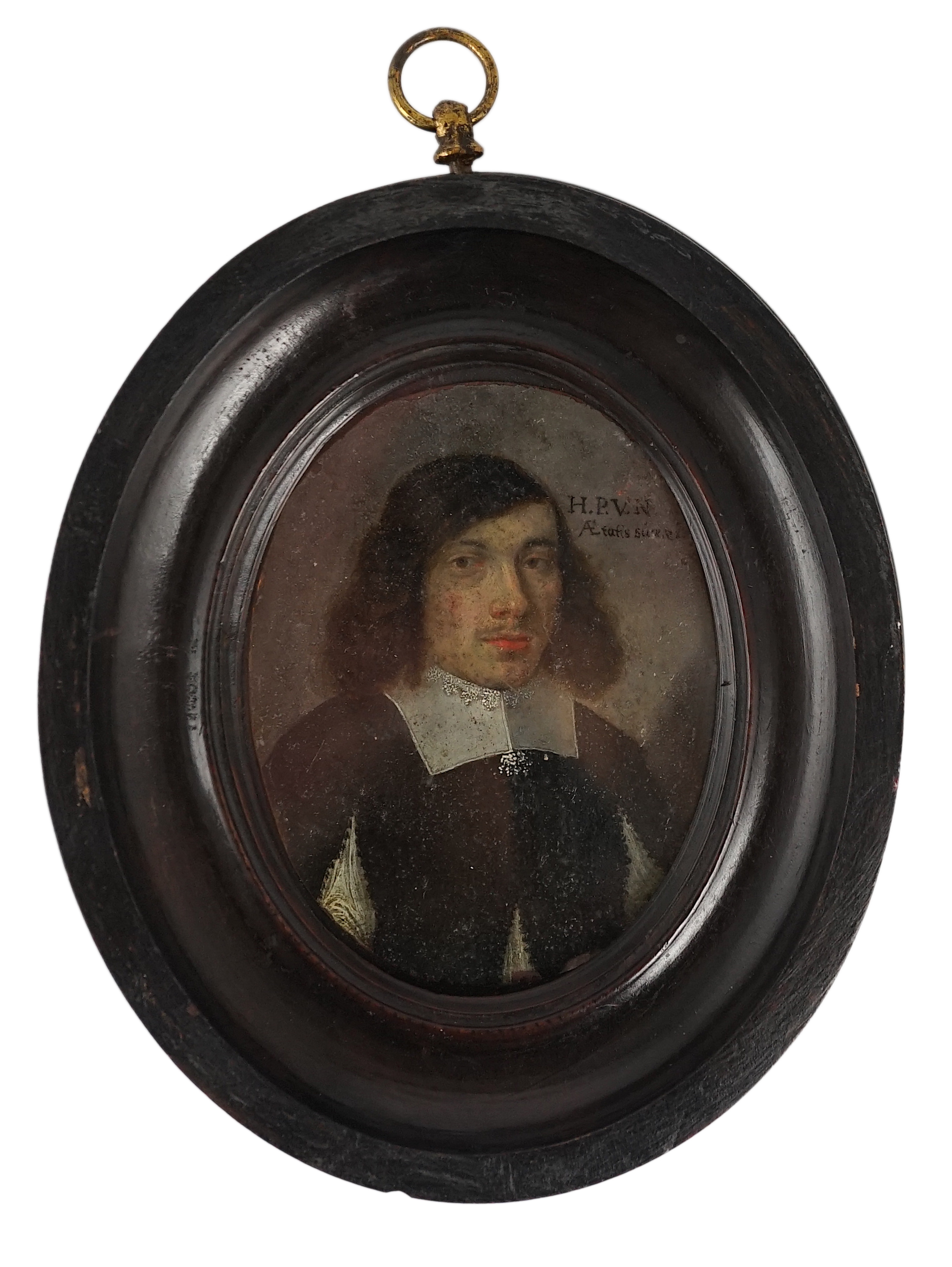 Continental School circa 1700, Portrait miniature of a gentleman, oil on copper, 8.5 x 6.5cm.